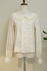 Ivory Doll Collar Forest Illustrated Book Long Sleeves Sweet Elegant Lolita Blouse